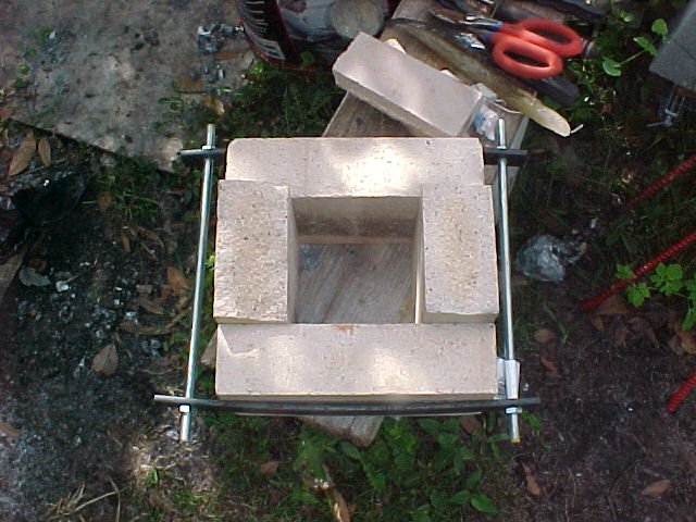 top for freon furnace made of firebricks clamped together.jpg